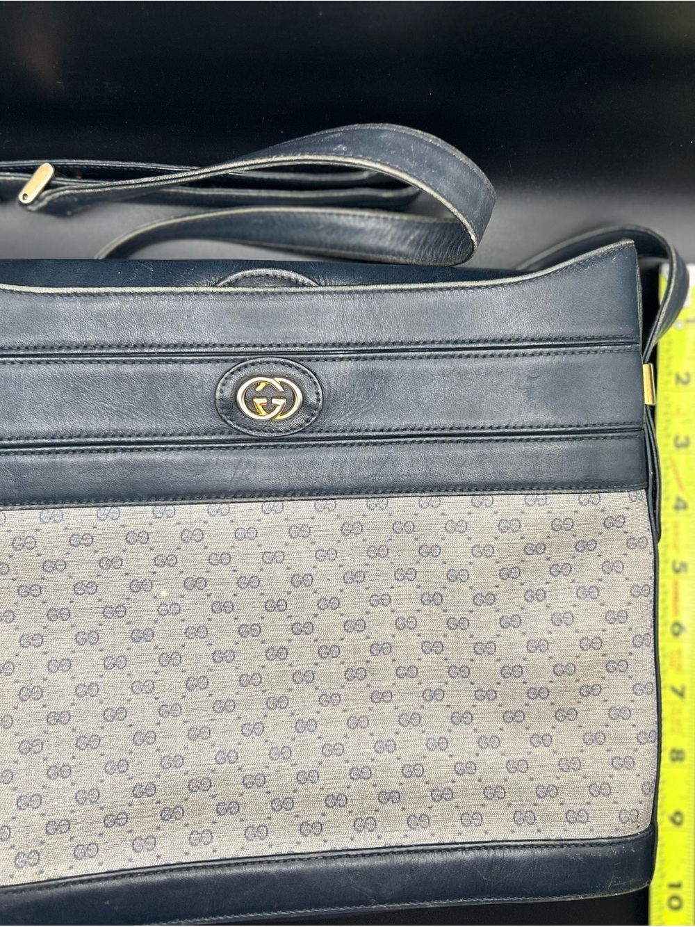 ✨ Vintage Gucci Navy GG Monogram Shoulder Bag / Crossbody ✨ - Picture 7 of 16
